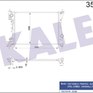 DOBLO III 10 1.4 ALFA MITO 08 COMBO D 12 AL/PL/BRZ 540x388x16 - KALE