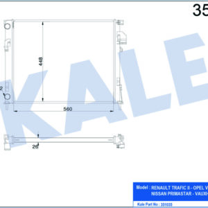 SU RADYATÖRÜ RENAULT TRAFIC II-OPEL VIVARO-NISSAN PRIMASTAR 1.9DCI-DTI 2.0 2.0 16V 01 MT BRAZING 560x448x26 2140000QAS-4408645-4414161-4414691-91166000-91166001-91169066-7711135144 - KALE