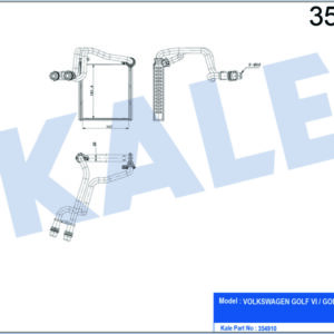 KALORİFER RADYATÖRÜ BORULU GOLF VI -JETTA IV-1.2TSI-1.4TSI-1.6-2.0TDI 181x157x22 - KALE
