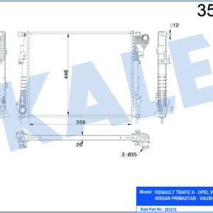 SU RADYATÖRÜ TRAFIC II-OPEL VIVARO-NISSAN PRIMASTAR 2.0DCI-CDTI 06 MT BRAZING 448x446x26 93854164 - KALE