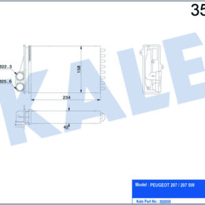 KALORİFER RADYATÖRÜ KLİMALI-KLİMASIZ P207-1.4-1.4 16V-1.6HDI-1.6 16V 06 - KALE