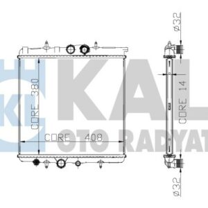 RADYATÖR AL/PL/BRZ PEUGEOT 307 1.4 I 8v NAC - KALE