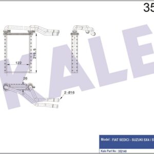 KALORİFER AL/PL/BRZ SEDICI-SUZUKI SX4 1.3-1.5 16V 05 - KALE