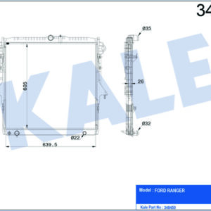 MOTOR RADYATORU FORD RANGER 3.2 TDCI 11 MT KALINLIK 26 mm - KALE