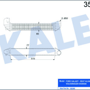 İNTERCOOLER GALAXY-SEAT ALHABRA-VOLKSWAGEN SHARAN 1.9 TDI 00 03 - KALE