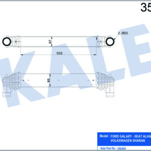 İNTERCOOLER GALAXY-SEAT ALHABRA-VOLKSWAGEN SHARAN 1.9 TDI 95 - KALE