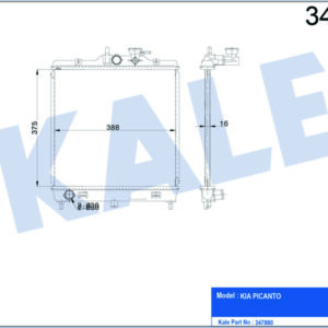 RADYATÖR AL/PL/BRZ PICANTO 375X388X16 - KALE