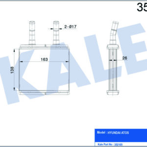 KALORİFER AL/PL/BRZ ATOS 1.0 12V 98 - KALE