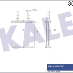 KALORİFER AL/PL/BRZ GETZ 1.1-1.3-1.4 02 1.5 CRDI 02 05 05 - KALE