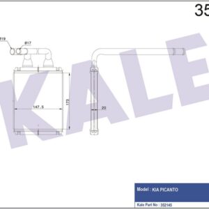 KALORİFER RADYATÖRÜ KIA PICANTO 1.0-1.1-1.1 CRDİ 04 175x150x20 - KALE