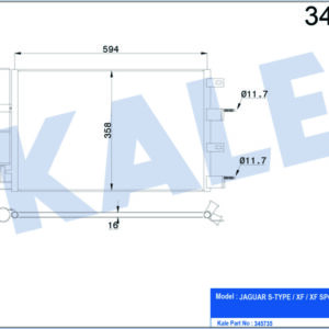 KLIMA RADYATORU 306DT AJTDV6 224DT 7B 7G AJD JAGUAR S-TYPE II X200 XF I X250 XF SPORTBRAKE X250 - KALE