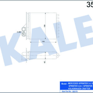 KALORIFER RADYATORU ARKA MERCEDES SPRINTER B906 06 . VW CRAFTER 30-35-50 06 - KALE