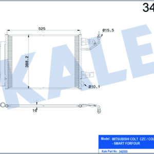 KONDENSER AL/AL COLT VI 1.5 TURBO-1.1-1.3-1.5 CZT-1.6 16V 04-12 - KALE