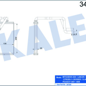 KALORİFER MITSUBISHI ASX-LANCER-OUTLANDER II- PEUGEOT 4007-4008 - KALE