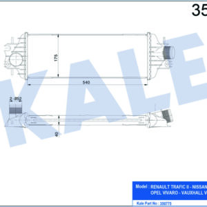 İNTERCOOLER AL/PL/BRZ TRAFIC II-NISSAN PRIMASTAR-OPEL VIVARO-VAUXHALL VIVARO - KALE