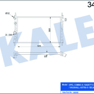 RADYATÖR AL/PL/BRZ ASTRA II-KADETT E 1.3-1.4-1.6 MT - KALE