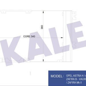 KONDENSER AL/PL/BRZ ASTRA H-ZAFIRA B-VAUXHALL ASTRA Mk V-ZAFIRA Mk II - KALE