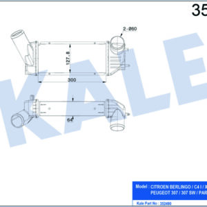 İNTERCOOLER BERLINGO-C4 I-XSARA-PEUGEOT 307-307 SW-PARTNER 2.0 HDI 00 - KALE