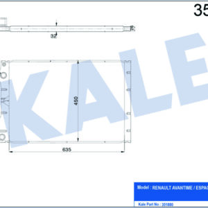 RADYATÖR AL/PL/BRZ AVANTIME-ESPACE III2.2 DCI 00 - KALE