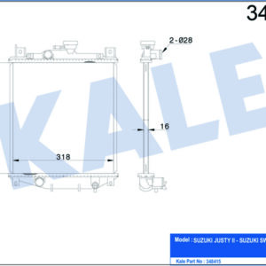 RADYATÖR AL/PL/BRZ JUSTY II-SUZUKI SWIFT II MT - KALE