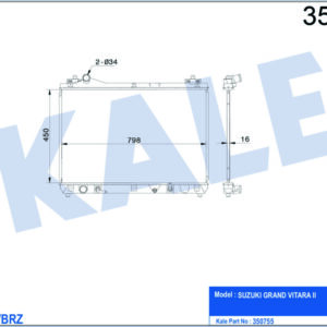 RADYATÖR AL/PL/BRZ GRAND VITARA II 346040 - KALE