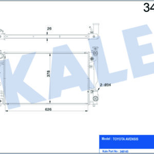 RADYATÖR AL/PL/BRZ AVENSIS 2.0 16V VVTI 03 AT - KALE