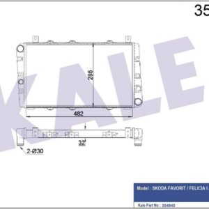 RADYATÖR AL/PL/BRZ SKODA FAVORIT-FELICIA I-FELICIA II RADYATÖR - KALE