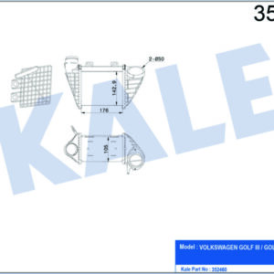 İNTERCOOLER VOLKSWAGEN GOLF III-GOLF IV-VENTO 1.9 TDI 93 97 - KALE