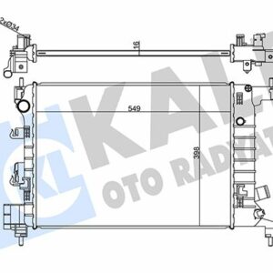 RADYATÖR CHEVROLET AVEO 1.2 1.4 11 MT 16MM AL/BRZ 549X398X16 - KALE