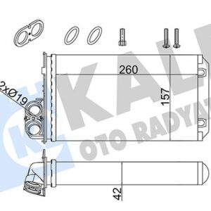 KALORİFER RENAULT TRAFIC II-OPEL VIVARO A-NISSAN PRIMASTAR 1.9/2.0/2.5DCI 01 CONTA İLAVELİ AL/MKNK 260X157X42 93198689 - KALE