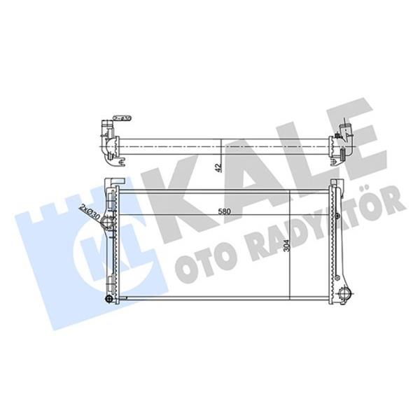 SU RADYATÖRÜ FIAT IDEA 04 PUNTO 03 LANCIA YPSILON 06 1.3DMTJ MT MEKANİK 580x304x42 - KALE