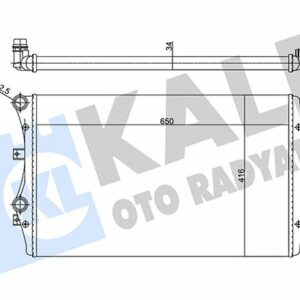 SU RADYATÖRÜ AUDI A3-SEAT ALTEA-LEON-TOLEDO III-SKODA OCTAVIA III-SUPERB II-YETİ II-VW BEETLE-CADDY II-IV-EOS-GOLF V-VI-JETTA III-IV-PASSAT-SCIROCCO-TOURAN 1.4TSI 1.9TDI 04 MT MEKANİK 650X416X34 - KALE