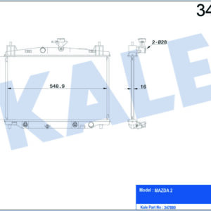 RADYATÖR 2 DE. DH 1.5 07 15 AT AL/BRZ 349X548.9X16 - KALE