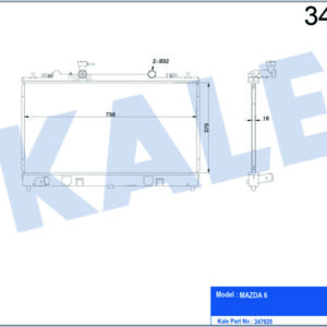 RADYATÖR 6 GG. GY 2.0DI 02 07 MT AL/BRZ 375X738X16 - KALE