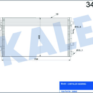 KONDENSER CHRYSLER SEBRING 2.0 2.4 2.7 V6 24V 01 07 YAĞ SOĞUTUCULU KURUTUCUSUZ BRAZING AL-AL 686X 400X18 KLİMA RADYATÖRÜ - KALE