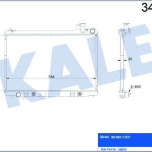 RADYATÖR INFINITI FX35 03 08 AT BRAZING 450X728X26 SU RADYATÖRÜ - KALE