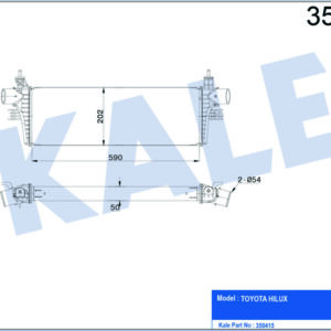 INTERCOOLER TOYOTA HILUX 2.4D 16 BRAZING 590X202X50 TURBO RADYATÖRÜ - KALE