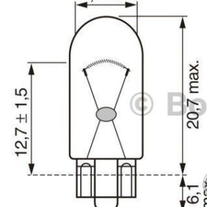 1987302205 AMPUL ECO 12V W16W STOP DİPSİZ W2.1x9.5d - BOSCH