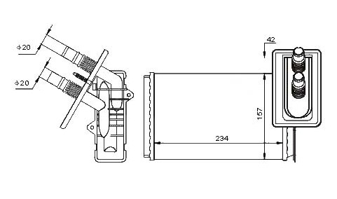 KALORİFER RADYATÖRÜ KNG-KNG EXPRESS 1.4-1.6 16V-1.5 DCI-1.9DTI-1.9DCI 234x158 - AFT