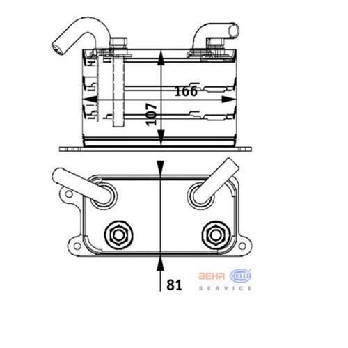 MOTOR YAĞ SOĞUTUCU VW T5 2.5 TDI 166x107x81 - MAHLE