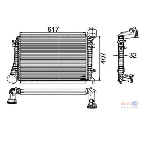 TURBO RADYATÖRÜ INTERCOOLER A3-CADDY III-GOLF V-JETTA III-OCTAVIA-TOURAN 1.9TD I 617x407x32 - MAHLE