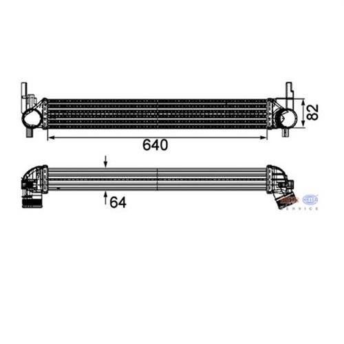 TURBO RADYATÖRÜ INTERCOOLER POLO 09 IBIZA V-FABIA 10 1.2-1.4 640x82x64 - MAHLE