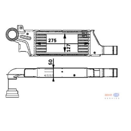 TURBO RADYATÖRÜ INTERCOOLER CORSA C-COMBO 1.3CDTI-1.7CDTI 03 275x127x50 - MAHLE