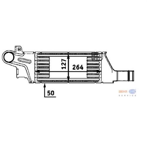 TURBO RADYATÖRÜ INTERCOOLER CORSA C 1.7DI-1.7DTI 00 264x127x50 - MAHLE