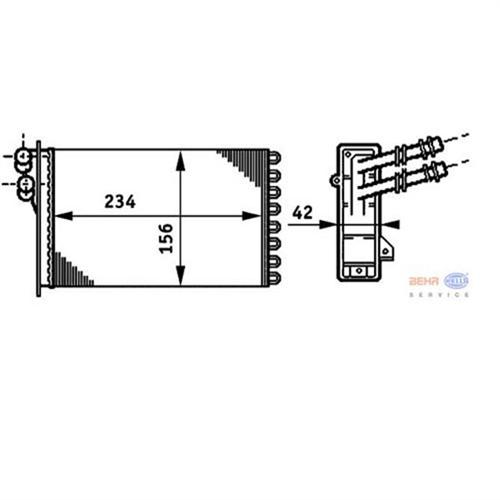 KALORİFER RADYATÖRÜ A3-TT-BORA-GOLF IV-OCTAVIA-TOLEDO II-LEON-1.61.9TDI-2.3 V5-2.8 V 6- 234x156x42 - MAHLE