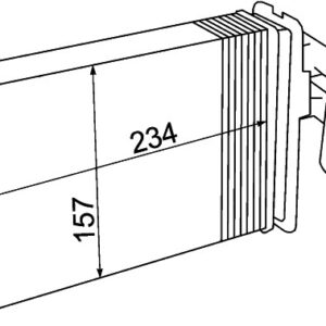 KALORİFER RADYATÖRÜ VW TRANSPORTER T4 1.9D-TD-2.0D-2.4D-2.5D-TD ÖN 234x157x42 A C - MAHLE