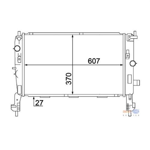 RADYATÖR MERIVA 1.7DTI AC KLİMASIZ MEK 607x370x27 - MAHLE