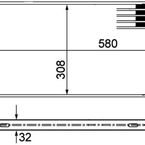 RADYATÖR PUNTO 1.8-1.9DS-1.9 JTD 99 580x308x32 - MAHLE
