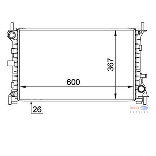 RADYATÖR FOCUS I 1.6 16v 98 AC KLİMASIZ OTOM 600x367x26 - MAHLE