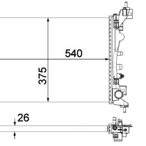 RADYATÖR CORSA D 1.2-1.2 LPG-1.4-1.4 LPG 10 540x375x26 - MAHLE